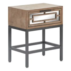 Hayworth Mirrored Side Table Gray - Finch