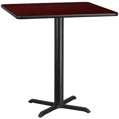 Flash Furniture 42'' Square Laminate Table Top With 33'' X 33'' Bar Height Table Base - Image 2