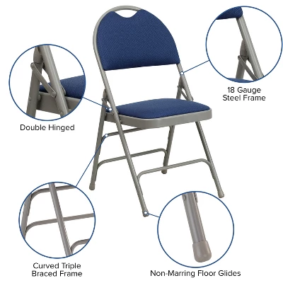 Emma And Oliver 4 Pack Home & Office Easy-Carry Party Events Padded Folding Chair - Image 11