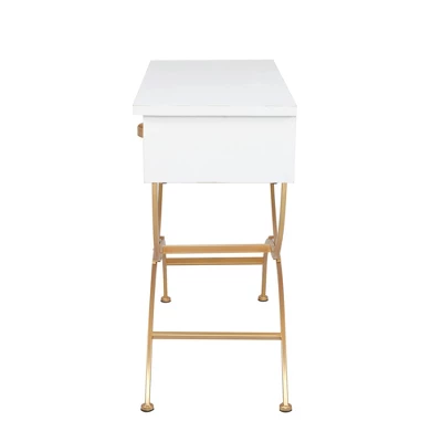 Contemporary Pine Console Table White - Olivia & May - Image 14