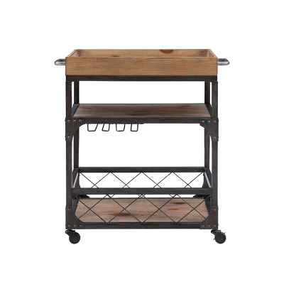 Collin Bar Cart Antique Bronze - Powell Company - Image 2