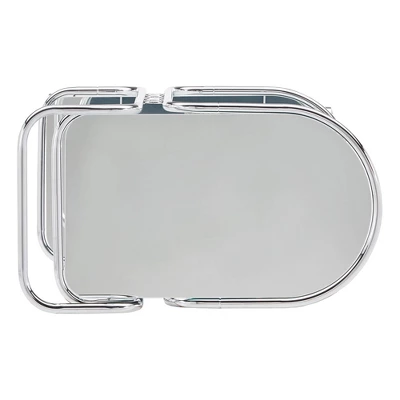 Bedford Chrome Finish Round Edge Bar Cart Silver - Inspire Q - Image 5