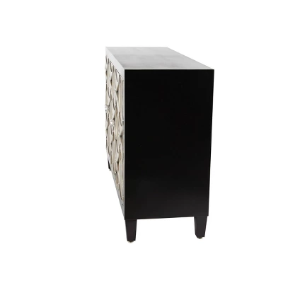 Modern Wood Rectangle Cabinet Black - Olivia & May - Image 5