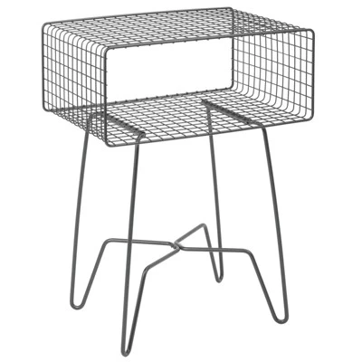 MDesign Modern Farmhouse Home Decor End Table, Wire Grid Storage Shelf - Image 7