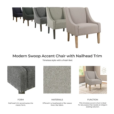 Modern Swoop Accent Chair With Nailhead Trim - Homepop - Image 10