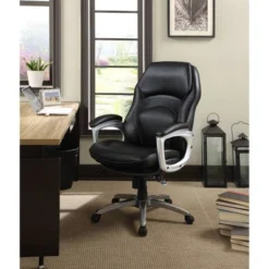 Back N Motion Health & Wellness Executive Chair Black Leather - Serta