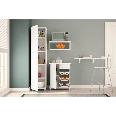 Compact Fruit Cabinet With 3 Baskets White - Polifurniture - Image 4