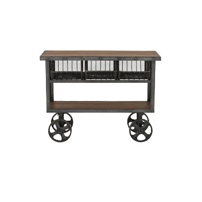 Industrial Metal Console Table Dark Black - Olivia & May - Image 8