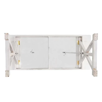 Emma And Oliver 8' X 40" Rectangular Solid Pine Folding Farm Table With Crisscross Legs - Image 12