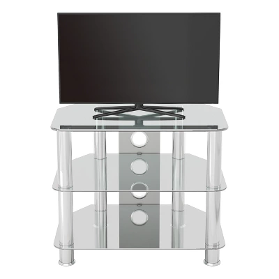 Cable Management TV Stand For TVs Up To 32" Silver/Clear - AVF - Image 3