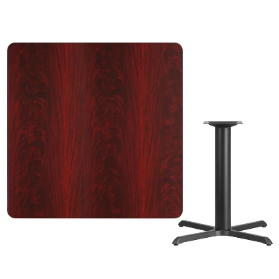 Emma And Oliver 42" Square Laminate Table Top With 33"x33" Table Height Base