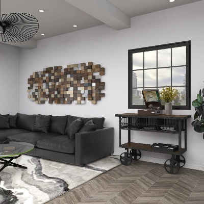 Industrial Metal Console Table Dark Black - Olivia & May - Image 15