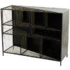 Industrial Mesh Metal Console Table Black - Olivia & May