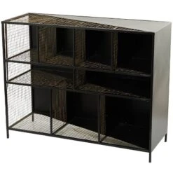 Industrial Mesh Metal Console Table Black - Olivia & May