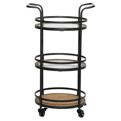 Industrial Metal Bar Cart Brown - Olivia & May - Image 3