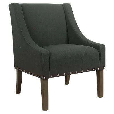 Modern Swoop Accent Chair With Nailhead Trim - Homepop - Image 11