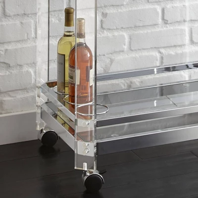 Aerin Server Cart Acrylic And Chrome - Steve Silver - Image 2