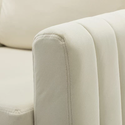 Iapygia Contemporary Tufted Wooden Upholstered Club Chair With Metal Legs For Bedroom And Living Room Club Chair | ARTFUL LIVING DESIGN - Image 7