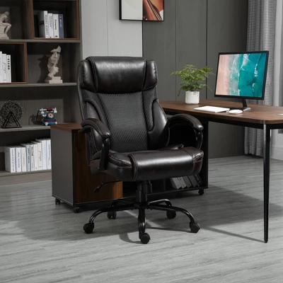 Vinsetto 484LBS Big And Tall Ergonomic Executive Office Chair High Back Adjustable Computer Task Chair Swivel PU Leather - Image 8