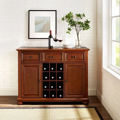 Alexandria Sideboard Cabinet With Wine Storage Cherry - Crosley - Image 5