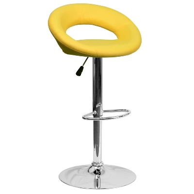 Emma And Oliver Rounded Orbit-Style Back Vinyl Swivel Adjustable Height Barstool - Image 11
