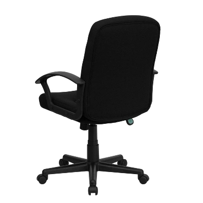 Mid-Back Black Fabric Executive Swivel Office Chair With Nylon Arms Black - Flash Furniture - Image 2