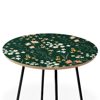Round Emanuela Carratoni Meadow Flowers Theme Side Table - Deny Designs