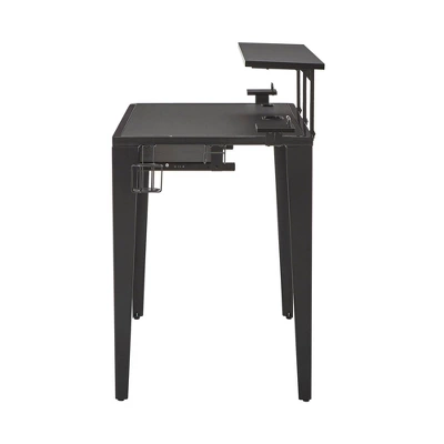 Juneau Metal Computer Desk With USB Charging Port And Adjustable Shelf Gray - Inspire Q - Image 6