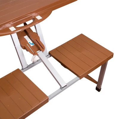 Stansport Picnic Table And Umbrella Combo Pack Wood Grain - Image 2