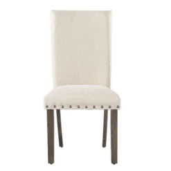 Dex Upholster Side Chair Set Cream/Smokey Walnut Brown - Picket House Furnishings