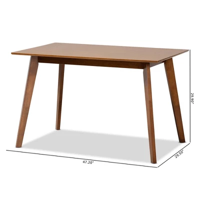 Maila Transitional Wood Dining Table Brown - Baxton Studio - Image 7