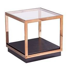 Lexing Glass Top End Table Champagne - Aiden Lane - Image 2