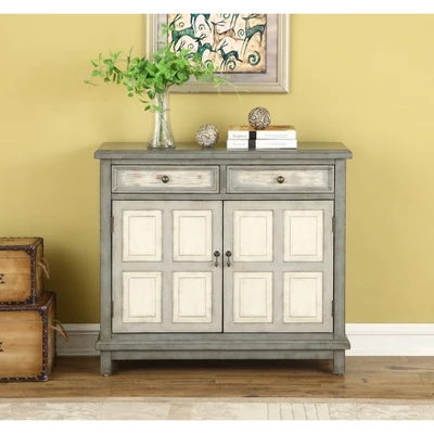 Raney 2 Drawer 2 Door Cupboard Gray - Treasure Trove Accents - Image 4