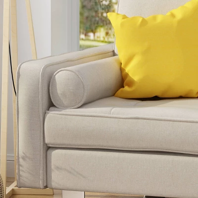 Typhaine Modern Fabric Chaise Loveseat Beige - Christopher Knight Home - Image 2