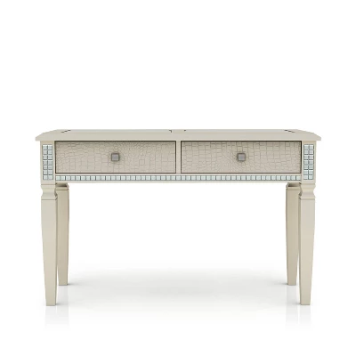 Riverbank Sofa Table With Tempered Glass Silver - HOMES: Inside + Out - Image 3