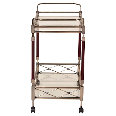 Melrose Serving Cart Antique Brass - OSP Home Furnishings