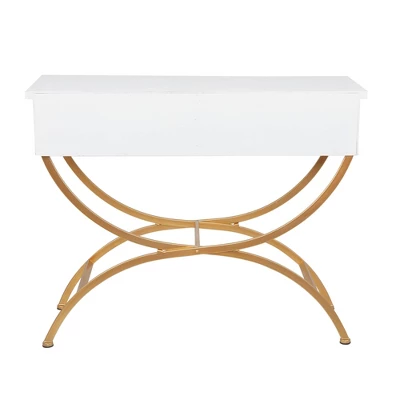 Contemporary Pine Console Table White - Olivia & May - Image 16