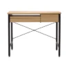 Ashwood Compact Home Office Desk With Drawers In Ashwood/Black - Studio Designs