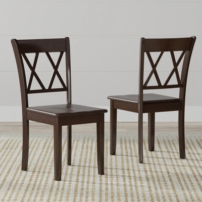Glenwillow Home 42" Round Double Drop-Leaf Dining Table + Double X-Back Dining Chairs Dining Set - Image 2