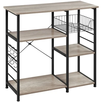 Yaheetech Kitchen Storage Rack With Basket/Hooks/Storage - Image 8
