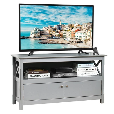 Costway Free Standing TV Cabinet Wooden Console TV Media Entertainment - Image 10