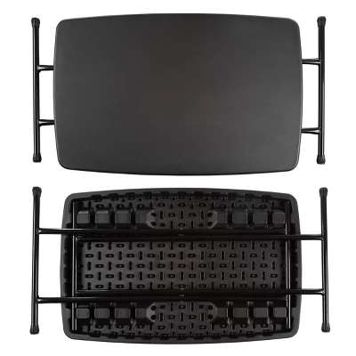 Folding Table Set - Set Of 2 Lightweight Portable Tables - Small Plastic Desk For Camping, Playing Cards, Crafting, And More By Everyday Home (Black) - Image 6