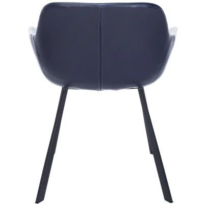 Arlo Mid Century Dining Chair (Set Of 2) - Midnight Blue/Black - Safavieh - Image 3