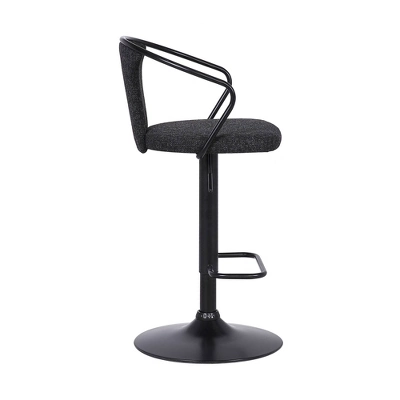 Ian Contemporary Adjustable Barstool Black - Armen Living - Image 2
