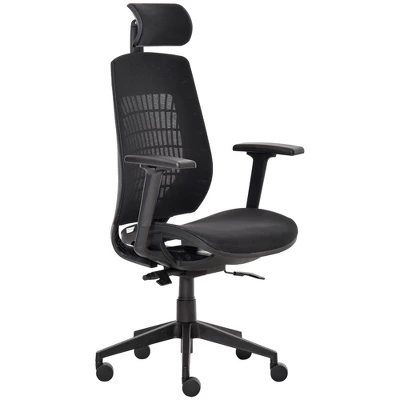Vinsetto Ergonomic Mesh Office Chair High-Back Desk Chair With Breathable Fabric, Movable Seat, 3D Armrest, Rotatable Headrest, Black - Image 3