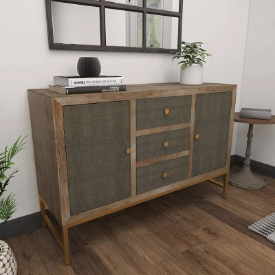 Contemporary Metal Cabinet Brown - Olivia & May - Image 10
