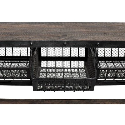 Industrial Metal Console Table Dark Black - Olivia & May - Image 5