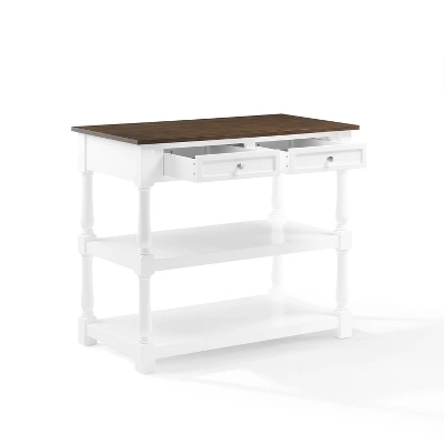 Caitlyn Wood Top Kitchen Island White/Dark Brown - Crosley - Image 9