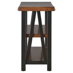 Hartwell Living Edge Rustic Industrial Console Table - Brown - Inspire Q