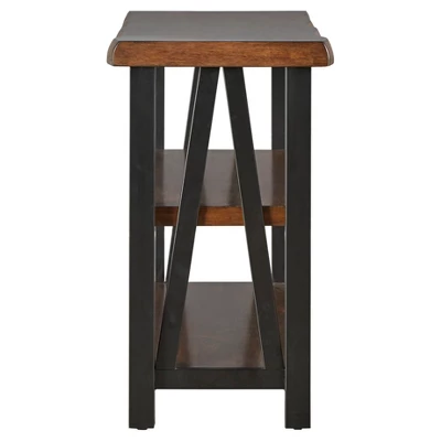 Hartwell Living Edge Rustic Industrial Console Table - Brown - Inspire Q